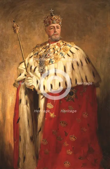 Oskar II (Oskar Fredrik), 1829-1907, King of Sweden 1872 and of Norway 1872-1905,  c.1897. Creator: Oscar Bjorck.