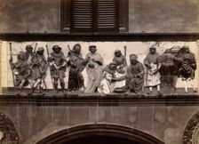 Ospedale del Ceppo, Pistoia: part of the sculpted relief of the works of mercy, c1860s. Creator: Fratelli Alinari