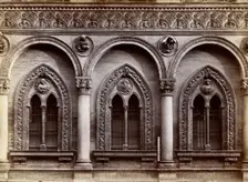 Ospedale Maggiore, Milan: three windows carved with relief sculpture, c1860s. Creator: Fratelli Alinari
