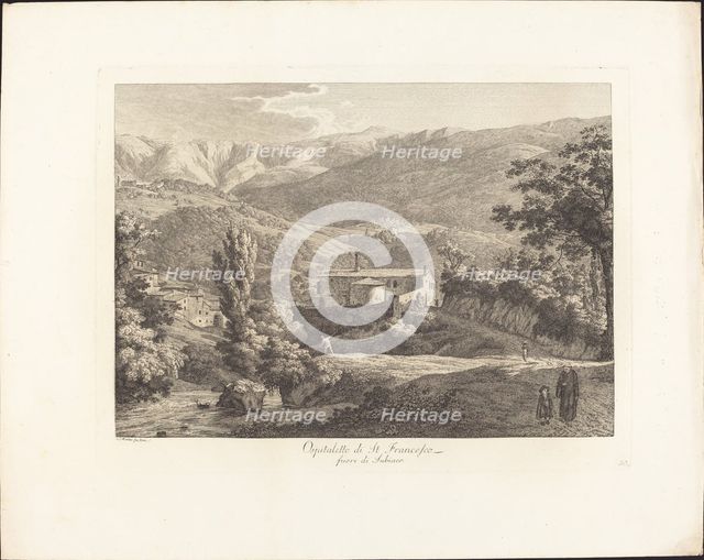 Ospitaletto di San Francesco, fuori di Subiaco, c. 1795. Creator: Jacob Wilhelm Mechau.