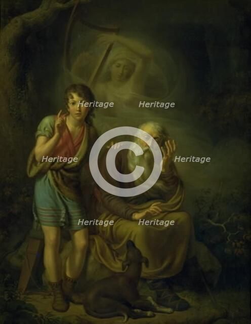 Ossian and Alpin's Son Hearing the Spirit of Malvina Touching the Harp, 1816. Creator: Christian Gottlieb Kratzenstein-Stub.