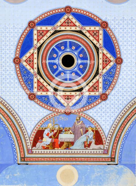 Ottawa Opera House, Ottawa, Illinois, Wall Stencil Design, c. 1875. Creator: Peter Bonnett Wight.