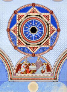 Ottawa Opera House, Ottawa, Illinois, Wall Stencil Design, c. 1875. Creator: Peter Bonnett Wight