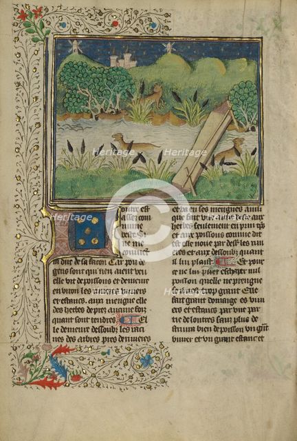 Otters; Livre de la Chasse, about 1430-1440. Creator: Unknown.