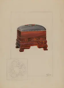 Ottoman, c. 1937. Creator: Hugh Clarke