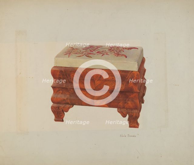 Ottoman, c. 1938. Creator: Adele Brooks.
