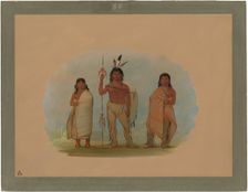 Ottowa Chief, His Wife, and a Warrior, 1861/1869. Creator: George Catlin