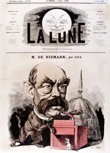 Otto von Bismarck German statesman, when Conservative Deputy and Inspector of Dykes, 1867. Artist: Andre Gill