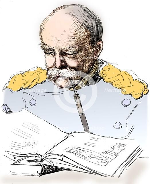 Otto von Bismark, German statesman, 1877. Artist: A von Werner.