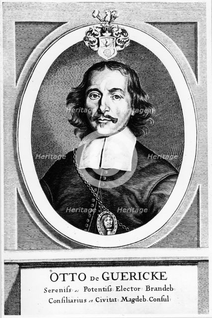 Otto von Guericke, German inventor, engineer and physicist, 1672. Creator: Unknown.