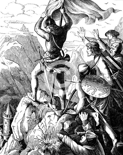 Otto I of Bavaria prevents a defeat of Emperor near Verona, 1840.