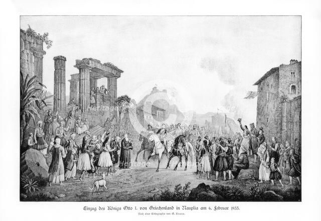 Otto I, King of Greece, landing in Nauplia, 6 February 1833 (1900). Artist: Unknown