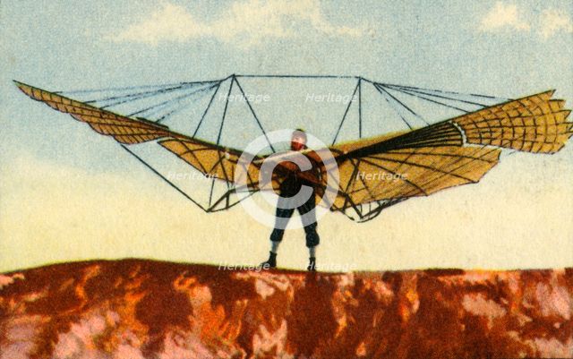 Otto Lilienthal's glider, 1890s, (1932). Creator: Unknown.