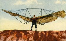 Otto Lilienthal's glider, 1890s, (1932). Creator: Unknown