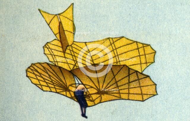 Otto Lilienthal's glider, 1890s, (1932). Creator: Unknown.