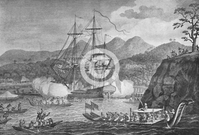 'Otaheite Surrendered to Captain Wallis', 1773, (1904). Artist: Unknown.