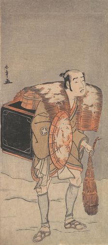Otani Tomoemon (?) as a Peddler Trudging Through the Snow, ca. 1778. Creator: Shunsho