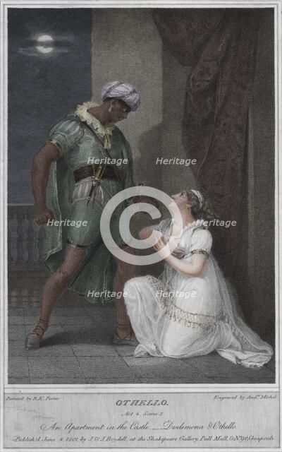 'Othello. Act 4. Scene 2. An Apartment in the Castle. Desdemona & Othello', 1801.  Artist: Andrew Michel.