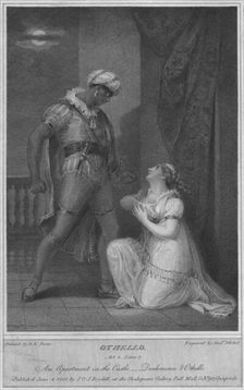 Othello. Act 4. Scene 2. An Apartment in the Castle. Desdemona & Othello 1801. Artist: Andrew Michel