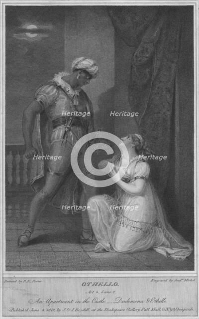 'Othello. Act 4. Scene 2. An Apartment in the Castle. Desdemona & Othello', 1801.  Artist: Andrew Michel.