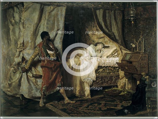 Othello and Desdemona,' Muñoz Degrain oil 1880.