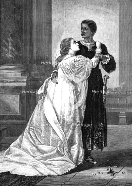 "Othello and Desdemona," by W. S. Herrick, 1874. Creator: William Biscombe Gardner.