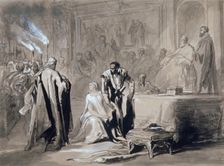 Othello and Desdemona before the Senate 1847. Artist: Sir John Gilbert