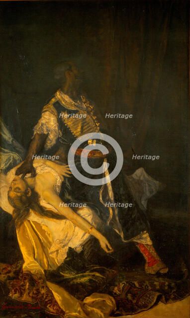 Othello Killing Desdemona, 1879. Artist: González Pineda, A. (active 19th century)