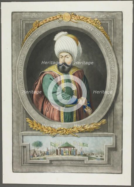 Othman Kahn I, from Portraits of the Emperors of Turkey, 1815. Creator: John Young.