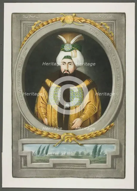 Othman Kahn III, from Portraits of the Emperors of Turkey, 1815. Creator: John Young.
