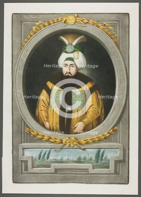 Othman Kahn III, from Portraits of the Emperors of Turkey, 1815. Creator: John Young.