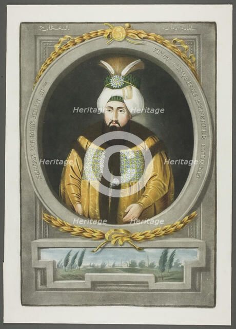 Othman Kahn III, from Portraits of the Emperors of Turkey, 1815. Creator: John Young.
