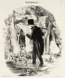 Où peut conduire la lecture du Constitutionnel!, 1845. Creator: Honore Daumier