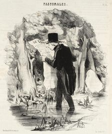 Où peut conduire la lecture du Constitutionnel!, 1845. Creator: Honore Daumier