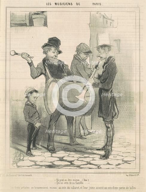 Ou peut on être mieux ..., 19th century. Creator: Honore Daumier.