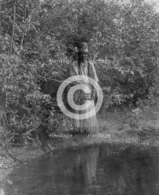 Out of the forests' depths stepped an Indian maiden, c1905. Creator: Edward Sheriff Curtis.
