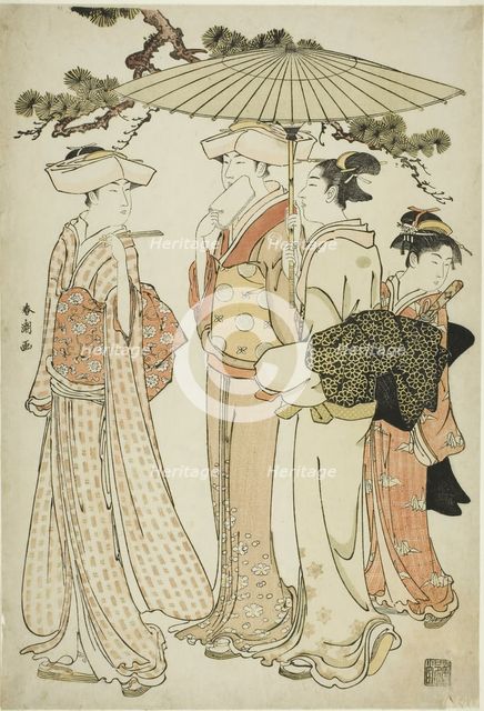 Out for a Walk, c. 1780/1801. Creator: Katsukawa Shuncho.