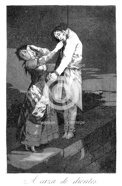 'Out hunting for teeth',1799. Artist: Francisco Goya