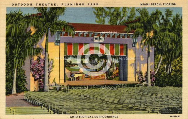 Outdoor Theatre, Flamingo Park, Miami Beach, Florida, USA, 1936. Artist: Unknown