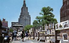 Outdoor art exhibition, New York City, New York, USA, 1956