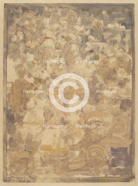 Outdoor Cafe Scene, 1900/1905. Creator: Maurice Brazil Prendergast.