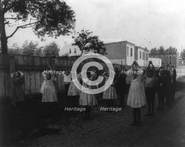 Outdoor calisthenics, 1st Division, (1899?). Creator: Frances Benjamin Johnston.