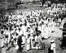 Outdoor gathering, Korea, 1900