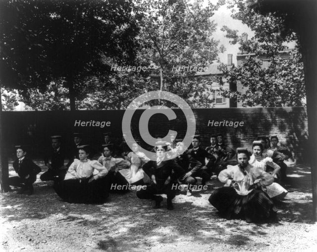 Outdoor posture exercises, (1899?). Creator: Frances Benjamin Johnston.