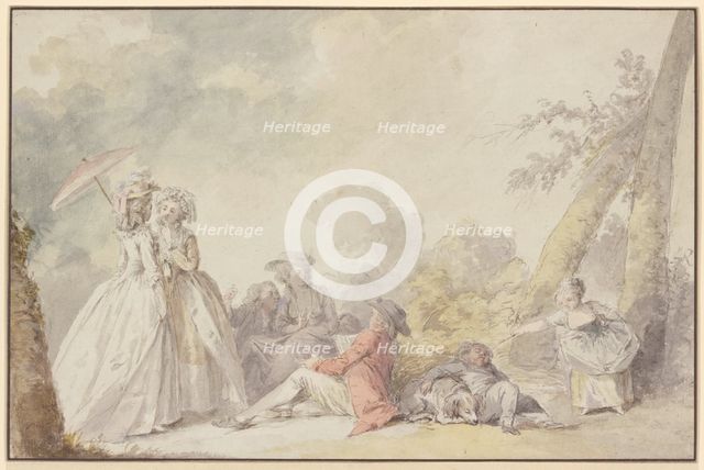 Outdoor society, mid-late 18th century. Creator: Nicolas Lavreince.