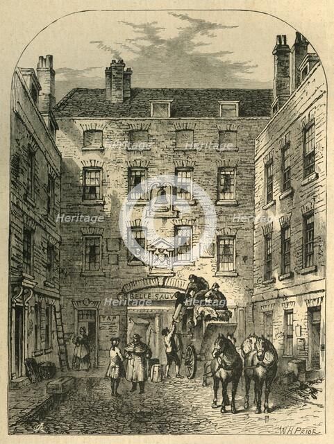 'Outer Court of La Belle Sauvage in 1828', (1897). Creator: Unknown.