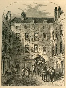 Outer Court of La Belle Sauvage in 1828 (1897). Creator: Unknown