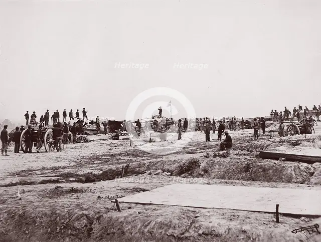 Outer Confederate Line at Petersburg. Captured by 18th Corps, June 15, 1864, 1864. Creator: Tim O'Sullivan.