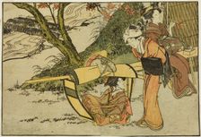 Outing to View Maples in Autumn, from the illustrated book "Picture Book: Flowers of the F..., 1801. Creator: Kitagawa Utamaro
