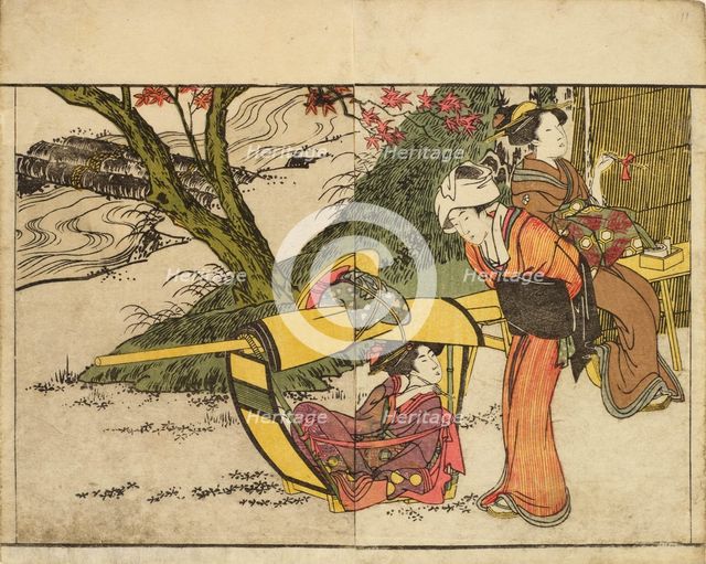 Outing to View Maples in Autumn. From the Picture Book of Flowers of the Four Seasons..., 1801. Creator: Utamaro, Kitagawa (1753-1806).